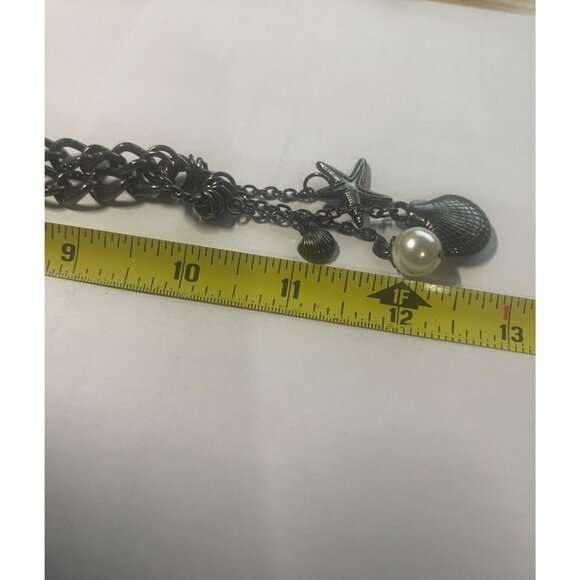 Venice Accessories Chain Link Necklace With Charms NWT Gunmetal Hardware - Picture 5 of 7
